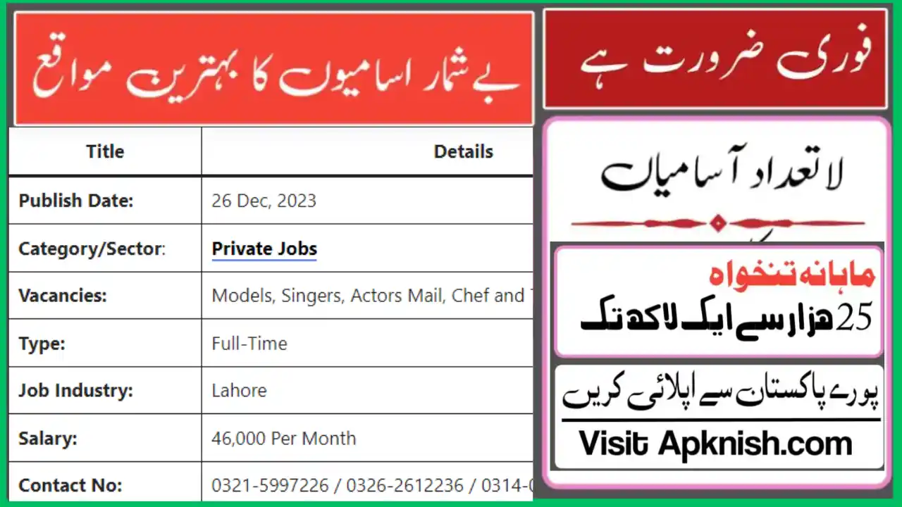 Private Jobs in Lahore